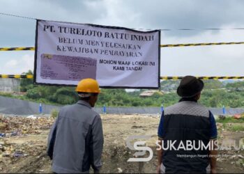 Dipasangi Spanduk, Pembangunan TPA Cikundul Kota Sukabumi Disoal Pihak Sub Kontraktor
