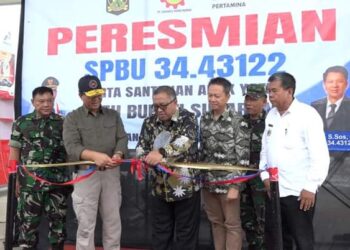 Resmikan SPBU di Tamanjaya, Bupati Marwan Minta Owner Beri Ruang Investasi untuk UMKM