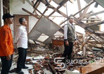 Terdampak Gempa 4.0, Ruang Kelas SDN Gunung Biru di Simpenan Sukabumi Roboh