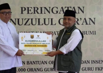 Bupati Marwan Dinobatkan Sebagai Bapak Pendidikan Alquran Kab Sukabumi di Momen Nuzulul Quran