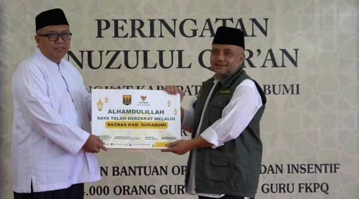 Bupati Marwan Dinobatkan Sebagai Bapak Pendidikan Alquran Kab Sukabumi di Momen Nuzulul Quran