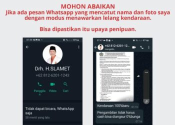 Waspada! Nama dan Foto Drh Slamet Dicatut Penipu Modus Lelang Kendaraan via Whatsapp
