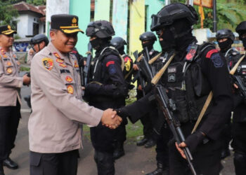Penugasan Berakhir, Kapolres Sukabumi Pimpin Apel Pelepasan Pasukan BKO Brimob dan Polairud Polda Jabar