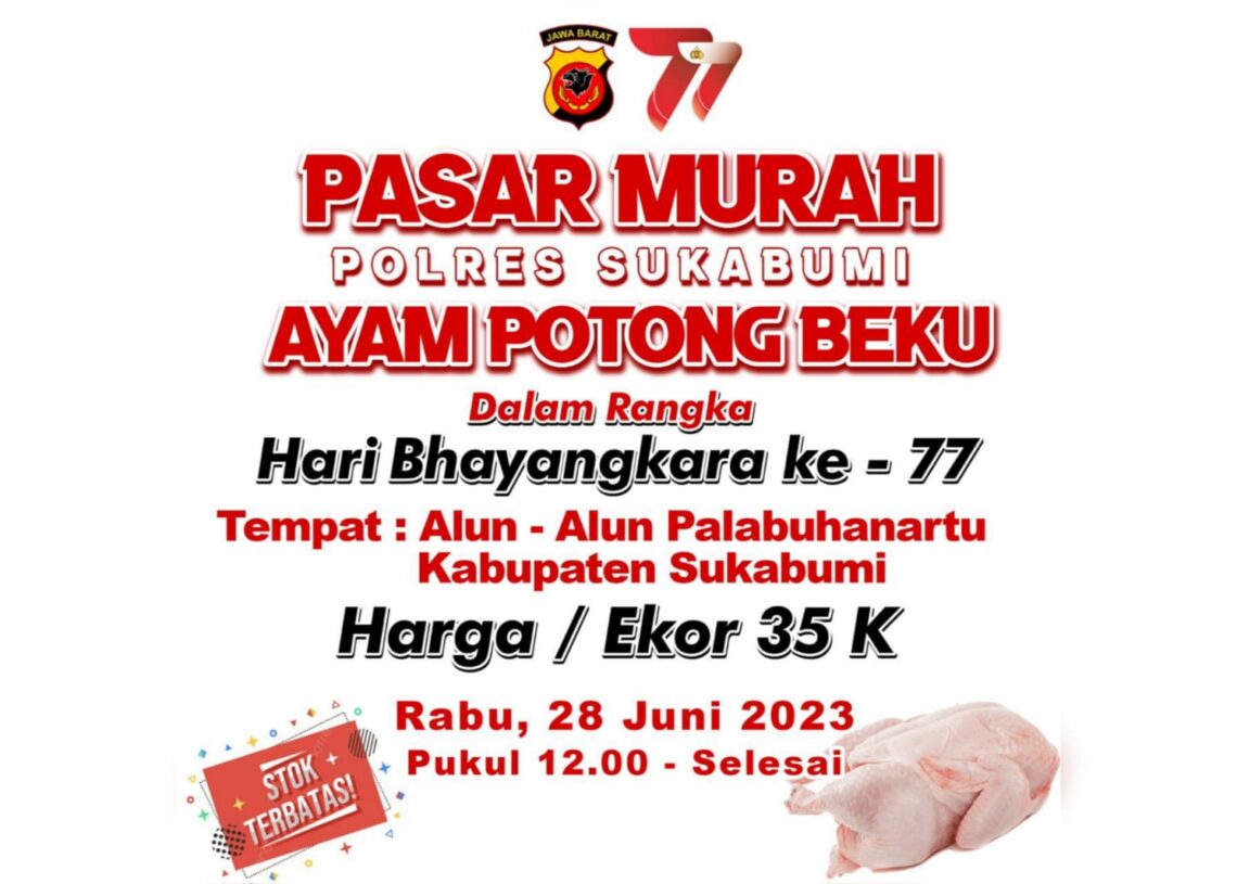 Pasar Murah Polres Sukabumi Sediakan 2 Ton Ayam Beku