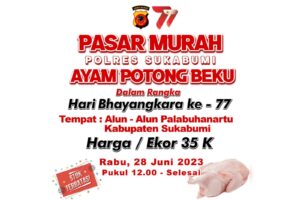 Pasar Murah Polres Sukabumi Sediakan 2 Ton Ayam Beku