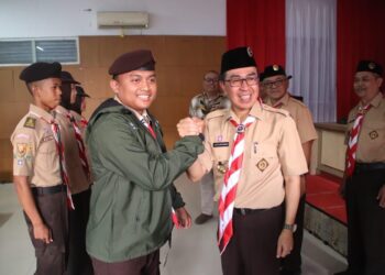 Sekda Ade Suryaman Lepas Kontingen Kwarcab Kabupaten Sukabumi Peserta Raimuna Nasional XII Tahun 2023