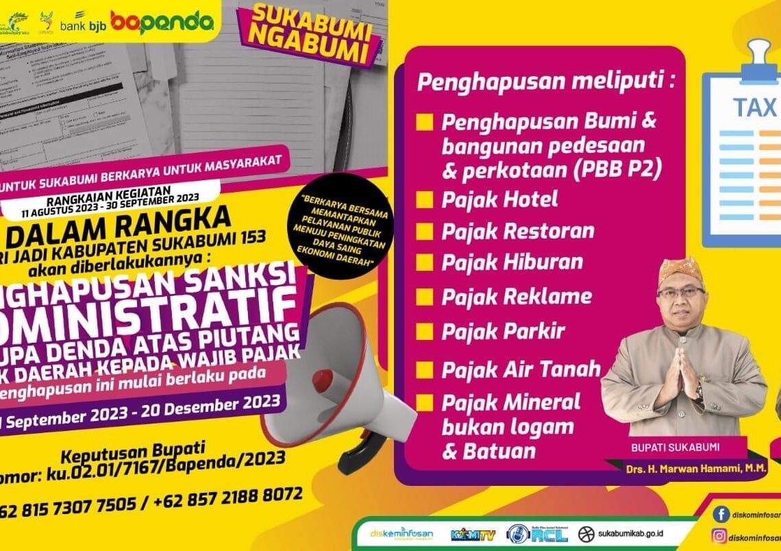 HUT ke-153 Kabupaten Sukabumi Pemda Hapus Sanksi Denda Pajak Daerah