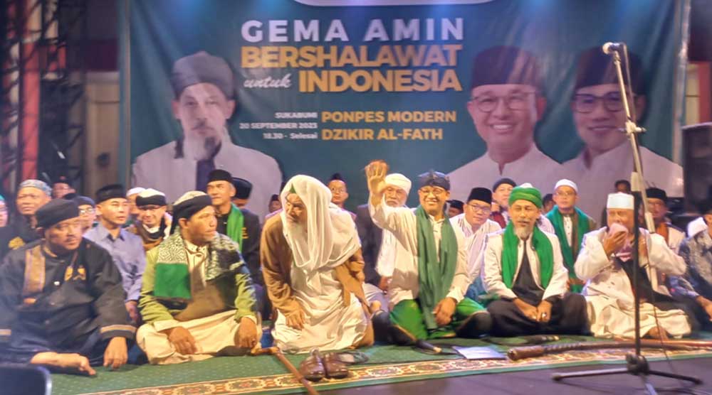 Gema AMIN Bershalawat di Ponpes Al-Fath Sukabumi, Anies Kampanyekan Pelestarian dan Pengembangan Budaya