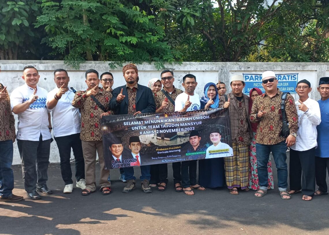 Bentuk Apresiasi, Tajudin Mansyur Caleg Gerindra Dapil 5 Kab. Sukabumi dan Satrio Dimas Adityo Caleg DPR RI Umrohkan 6 Orang