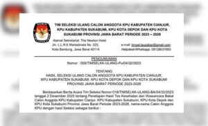 Tak Banyak Berubah, Daftar 10 Besar Calon Anggota KPU Kokab Sukabumi Hasil Seleksi Ulang