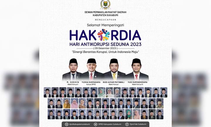 DPRD Kab Sukabumi Ucapkan Selamat Memperingati Hakordia 2023