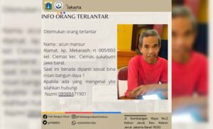 Warga Ciemas Sukabumi ini Dilaporkan Terlantar di Jakarta, Ada yang Kenal?