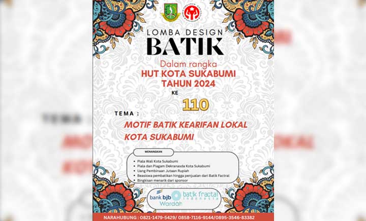 Berhadiah Jutaan Rupiah, Yuk Ikuti Lomba Desain Batik HUT ke-110 Kota Sukabumi