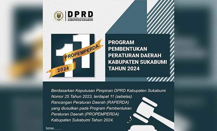 DPRD Kabupaten Sukabumi Fokus Garap 11 Raperda di 2024, Ini Daftarnya!