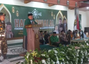 KH E.S Mubarok Tekankan Konsep Kebersamaan di Halal Bihalal PCNU Kabupaten Sukabumi