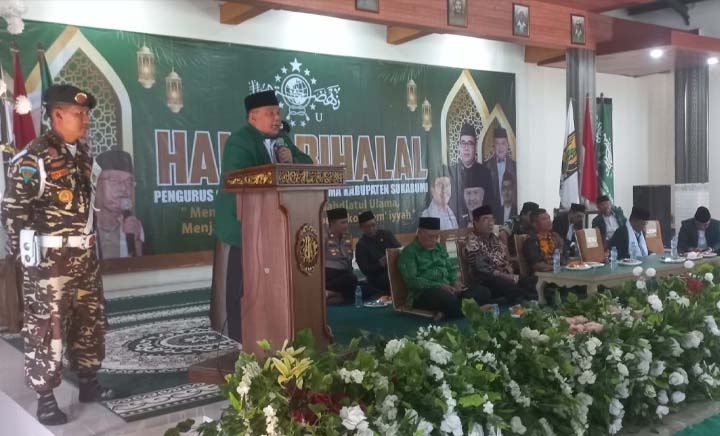 KH E.S Mubarok Tekankan Konsep Kebersamaan di Halal Bihalal PCNU Kabupaten Sukabumi