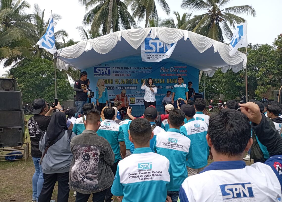 Hadiri Peringatan Mayday Bareng SPN, Rastya Mutiarani Zahra Siap jadi Ibu Buruh Sukabumi