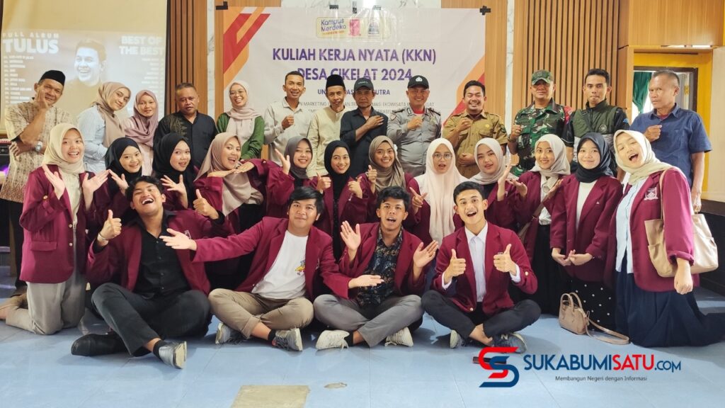 Mahasiswa Universitas Nusa Putra bersama Pemerintah Desa Cikelat, Kecamatan Cisolok. Selasa, 30/07/24
