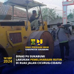 Pelihara Jalan Cidahu-Cicurug, PU Kabupaten Sukabumi Gunakan Aspal Dingin