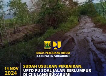 Jalan Penuh Lumpur di Jampang Tengah, PU : Tahun Depan di Perbaiki
