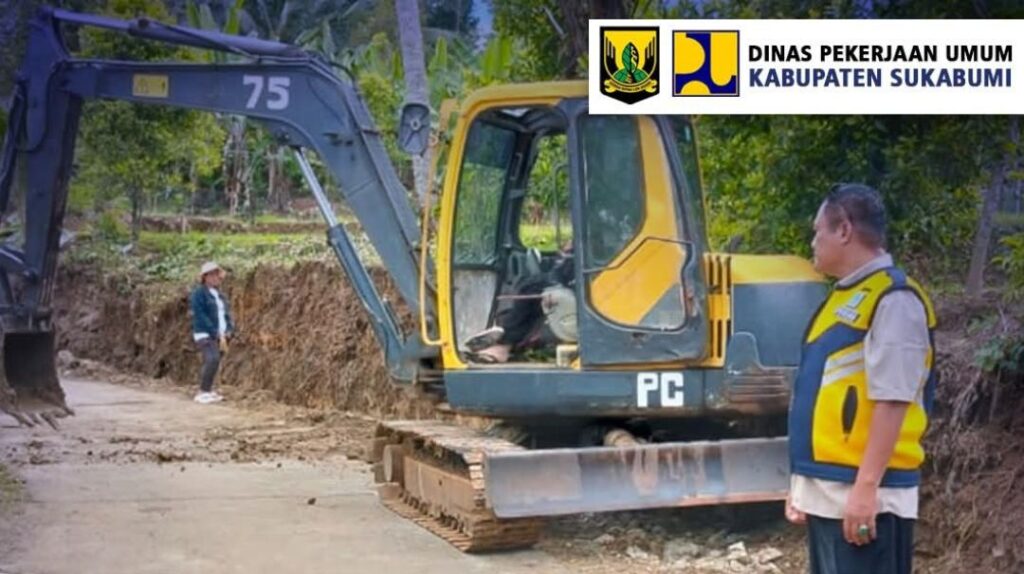 Cegah Kerusakan Saat Hujan, Dinas PU Kabupaten Sukabumi Bangun Drainase di Jalur Cikakak