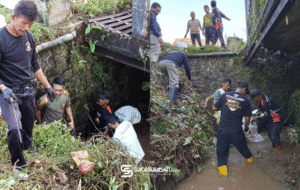 Masuk Musim Hujan, Masyarakat dan Pemerintah di Sagaranten Bersinergi Bersihkan Sungai Cibening