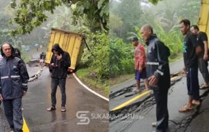 Pergerakan Tanah dan Longsor di Jalur Kiaradua – Bagbagan, Truk Terperosok Akses Lumpuh