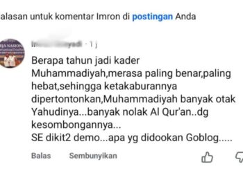 Hina Muhammadiyah di Media Sosial, Pria Asal Sukaraja Dilaporkan ke Polisi