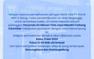 Perhatian! Distribusi Air di Cikembar Sukabumi Terganggu Hari Ini Akibat Pemeliharaan Listrik
