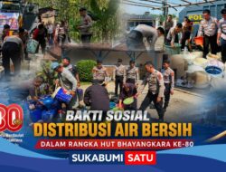 HUT Bhayangkara ke-80: Polres Sukabumi Pasok Air Bersih untuk Warga Terdampak Kekeringan di Bantar Gadung