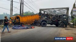 Truk Muatan Batu Split Alami Rem Blong, Empat Kendaraan Terlibat Tabrakan Beruntun di Jembatan Bengkong Cibadak