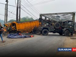 Truk Muatan Batu Split Alami Rem Blong, Empat Kendaraan Terlibat Tabrakan Beruntun di Jembatan Bengkong Cibadak