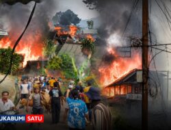 JERITAN HISTERIS! Kebakaran Hebat Melahap Kampung Adat Kasepuhan Ciptamulya Cisolok, Warga Berhamburan