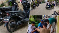 Terekam CCTV, Dua Sepeda Motor Adu Banteng di Depan Desa Pasirdoton Cidahu
