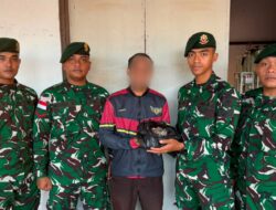 Warga Perbatasan RI-Malaysia Serahkan 1 Kg Sisik Trenggiling ke Satgas Pamtas
