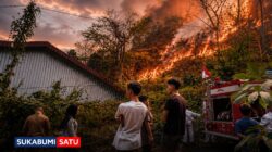 Kebakaran Melalap Gunung Cabe Cimaja Cikakak, Kopdes Merah Putih Terancam