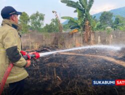 Lahan Alang-Alang di Kawasan Pabrik Saos Cibadak Terbakar, Damkar Sukabumi Imbau Warga Tak Sembarangan Bakar Sampah