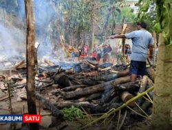 Dua Rumah Warga di Warungkiara Sukabumi Ludes Terbakar, Diduga Dipicu Tungku Masak