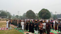 Yonarmed 13/Nanggala Gelar Sholat Istisqa Bersama Warga Badau