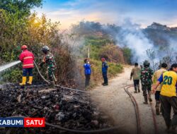 Diduga Dipicu Ulah Orang Iseng Bakar Sampah Batok Kelapa, Lahan di Perbatasan Sekarwangi Cibadak Terbakar