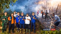 Api Mengamuk di Lahan 5000 Meter, Unit Damkar Cibadak Gerak Cepat Matikan Api