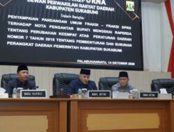 Tujuh Fraksi DPRD Kabupaten Sukabumi Sampaikan Pandangan Umum Raperda Perubahan Perangkat Daerah